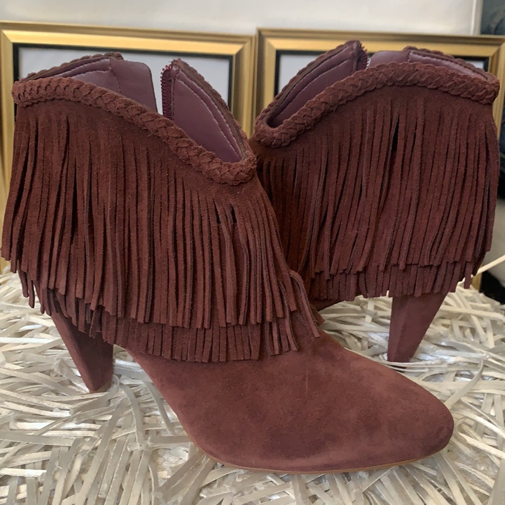 Vince Camuto Double Fringe suede Booties